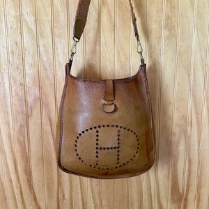 Hermes Crossbody Bag in Brown Leather